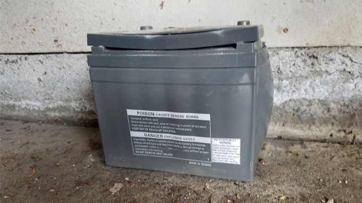car battery bloated