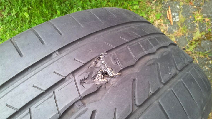 run flat tire puncture