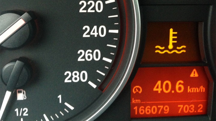 low coolant level warning light