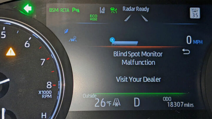 blind spot monitor malfunction