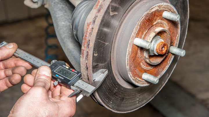 brake rotor thickness measure