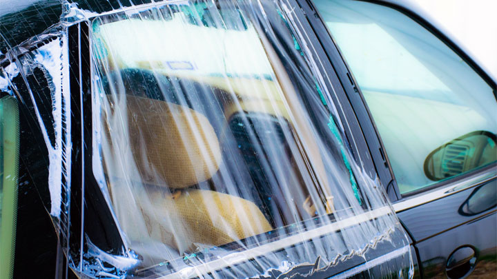 cover broken car window