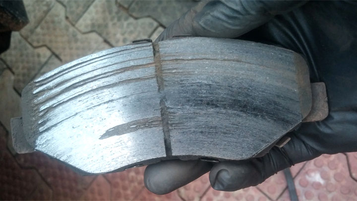 glazed brake pad