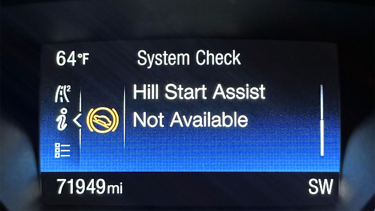 Getting a “Hill Start Assist Not Available” Message? (Here’s What to Do)