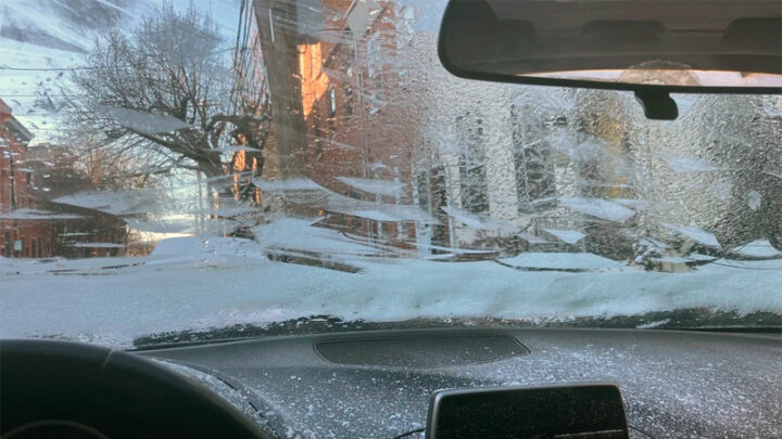 ice inside windshield
