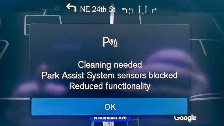 parking sensor blocked